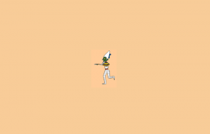 mummy dancing peach colored background